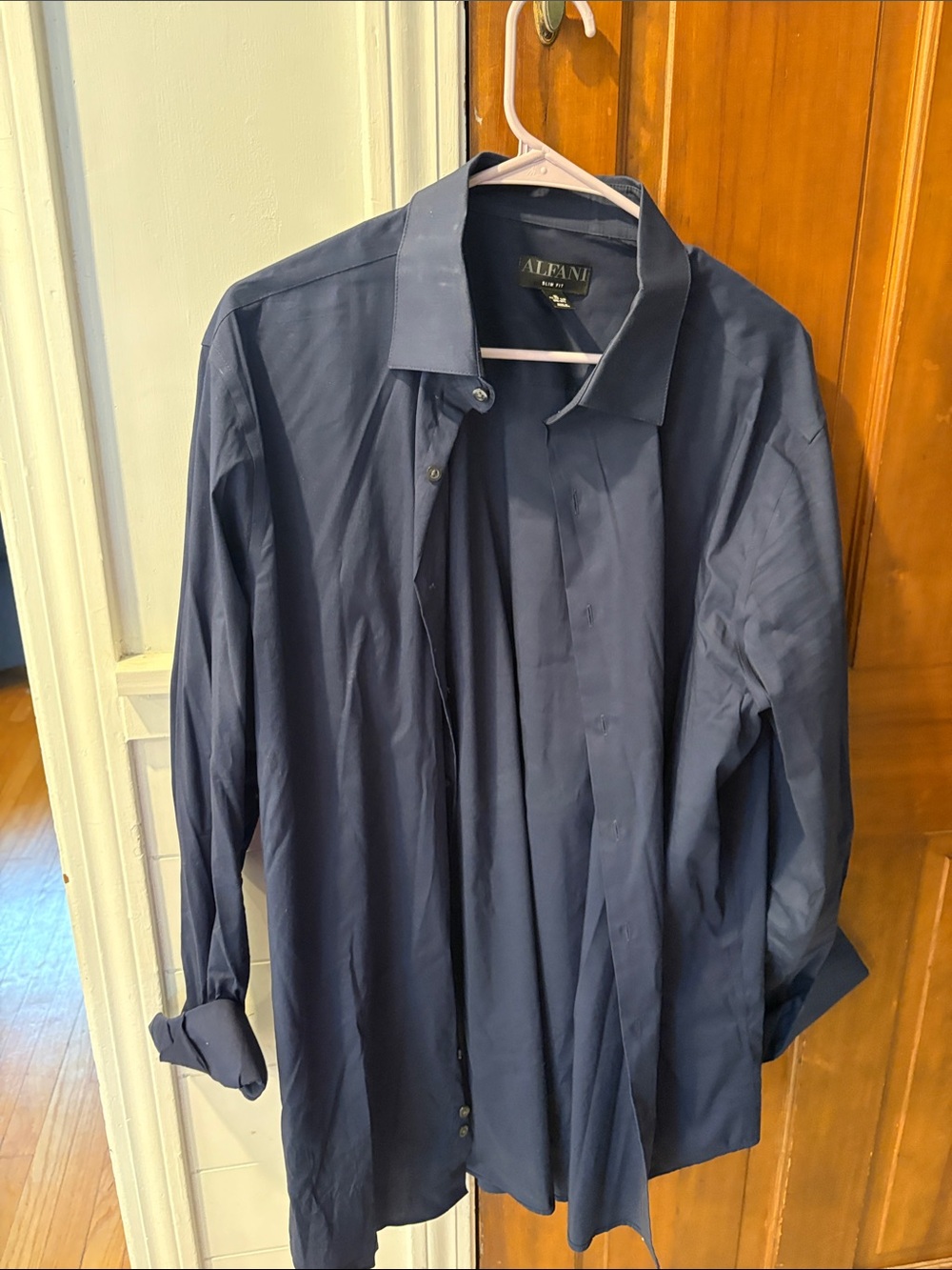 Alfani Men's Dark Navy Button-Down Dress Shirt